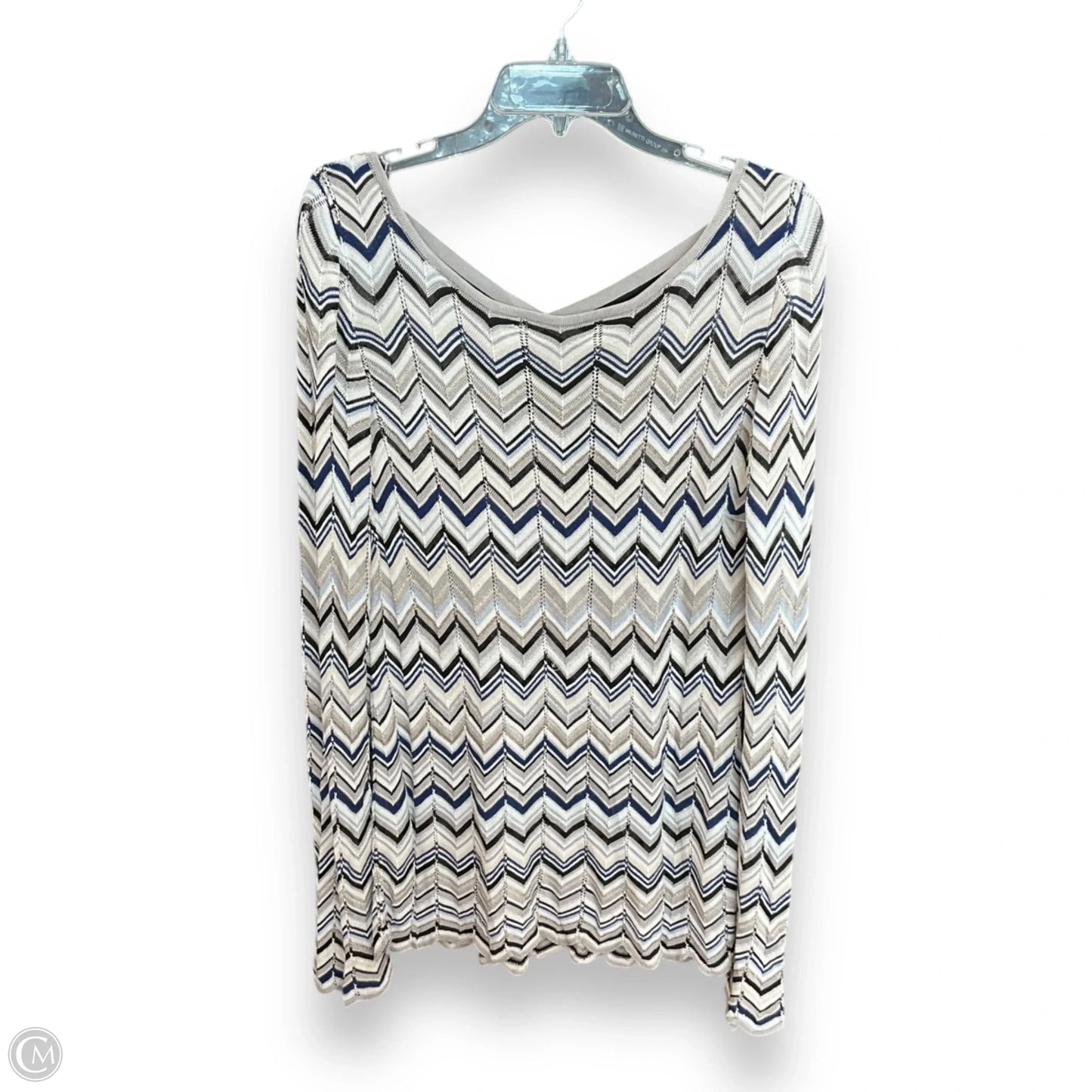 Top Long Sleeve By White House Black Market In Geometric Pattern, Size: Xl