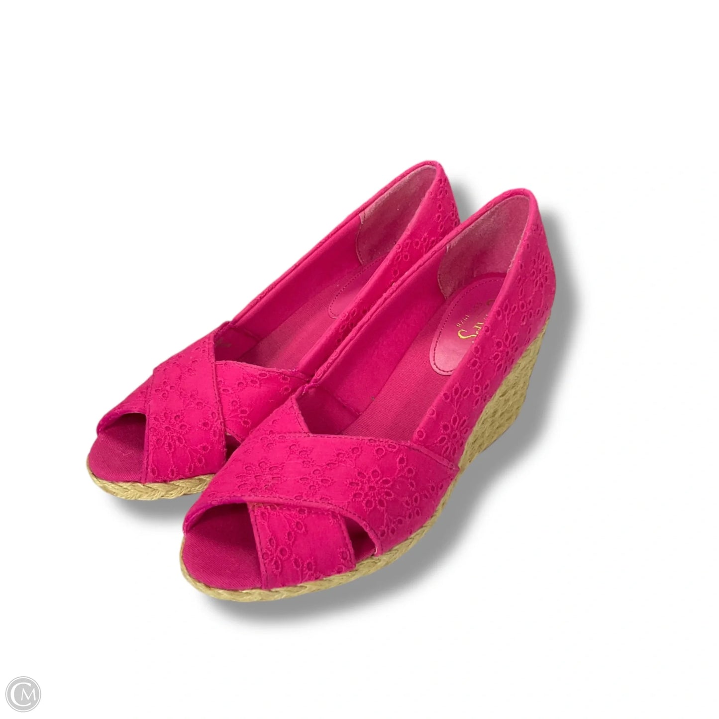 Shoes Heels Wedge By Chaps In Pink, Size: 9.5
