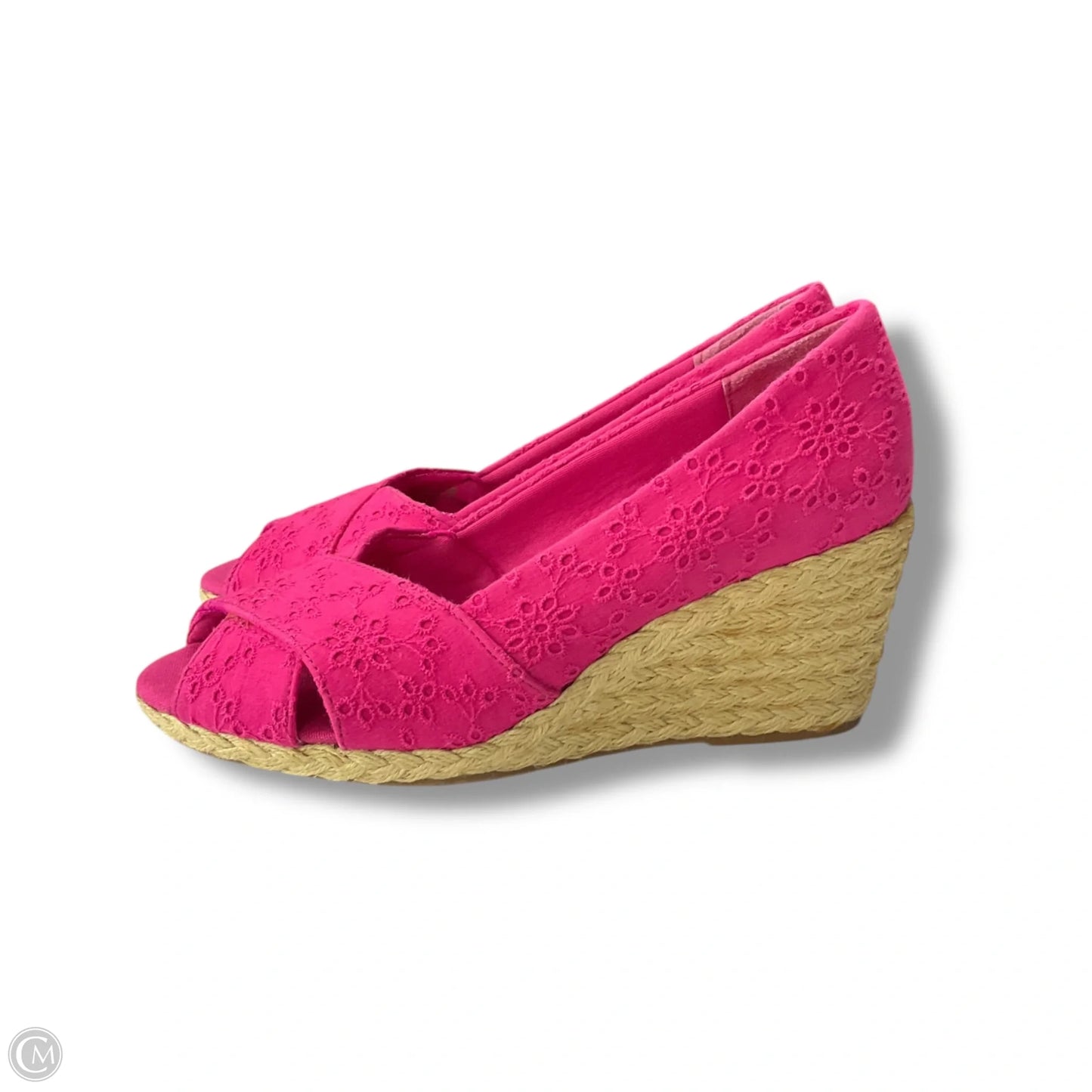 Shoes Heels Wedge By Chaps In Pink, Size: 9.5