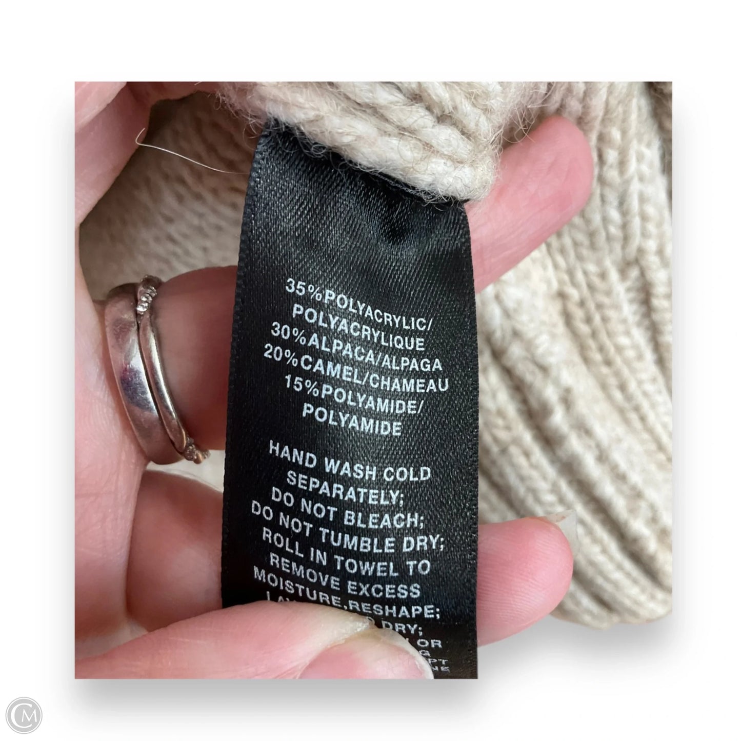 Sweater Cardigan Designer By Lafayette 148 In Beige, Size: L