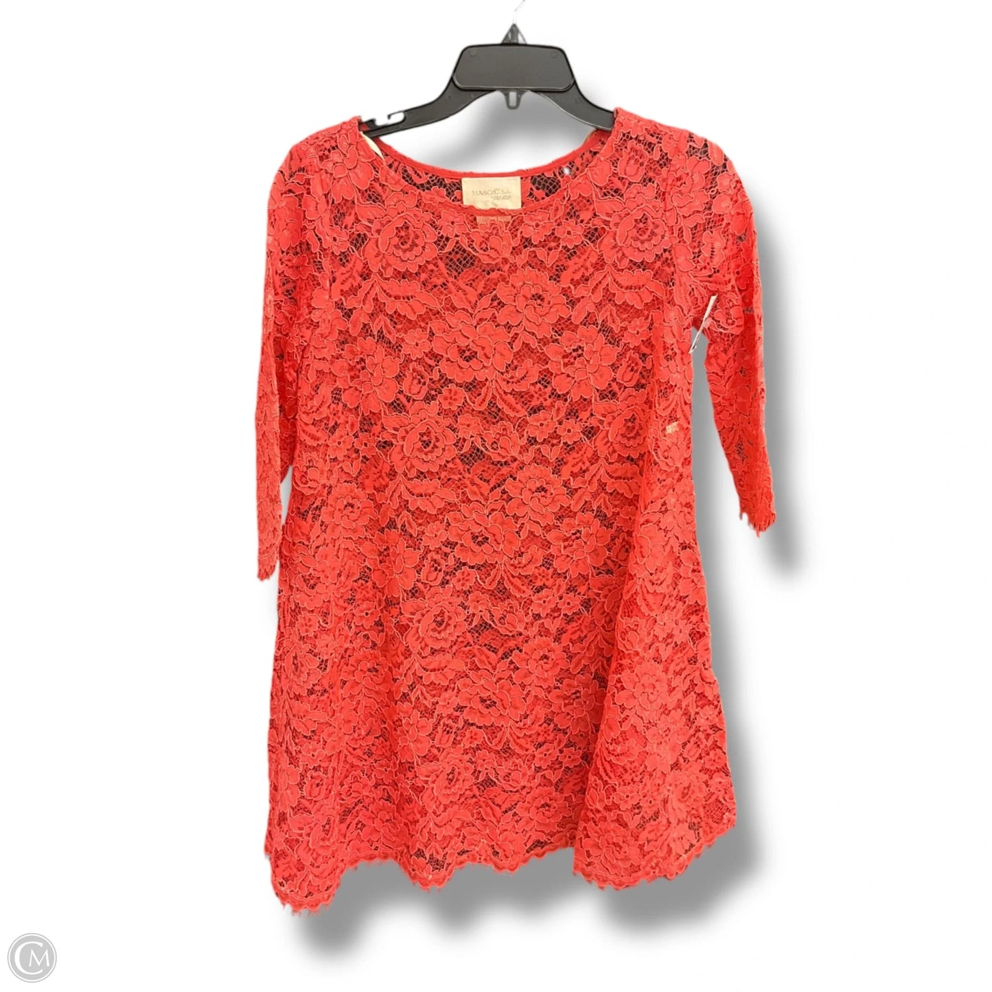 Dress Party Short By Marchesa In Coral, Size: 0