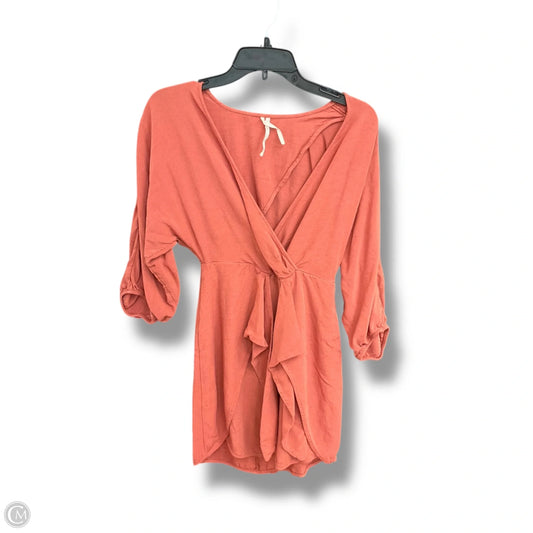 Top 3/4 Sleeve By Anthropologie In Copper, Size: L