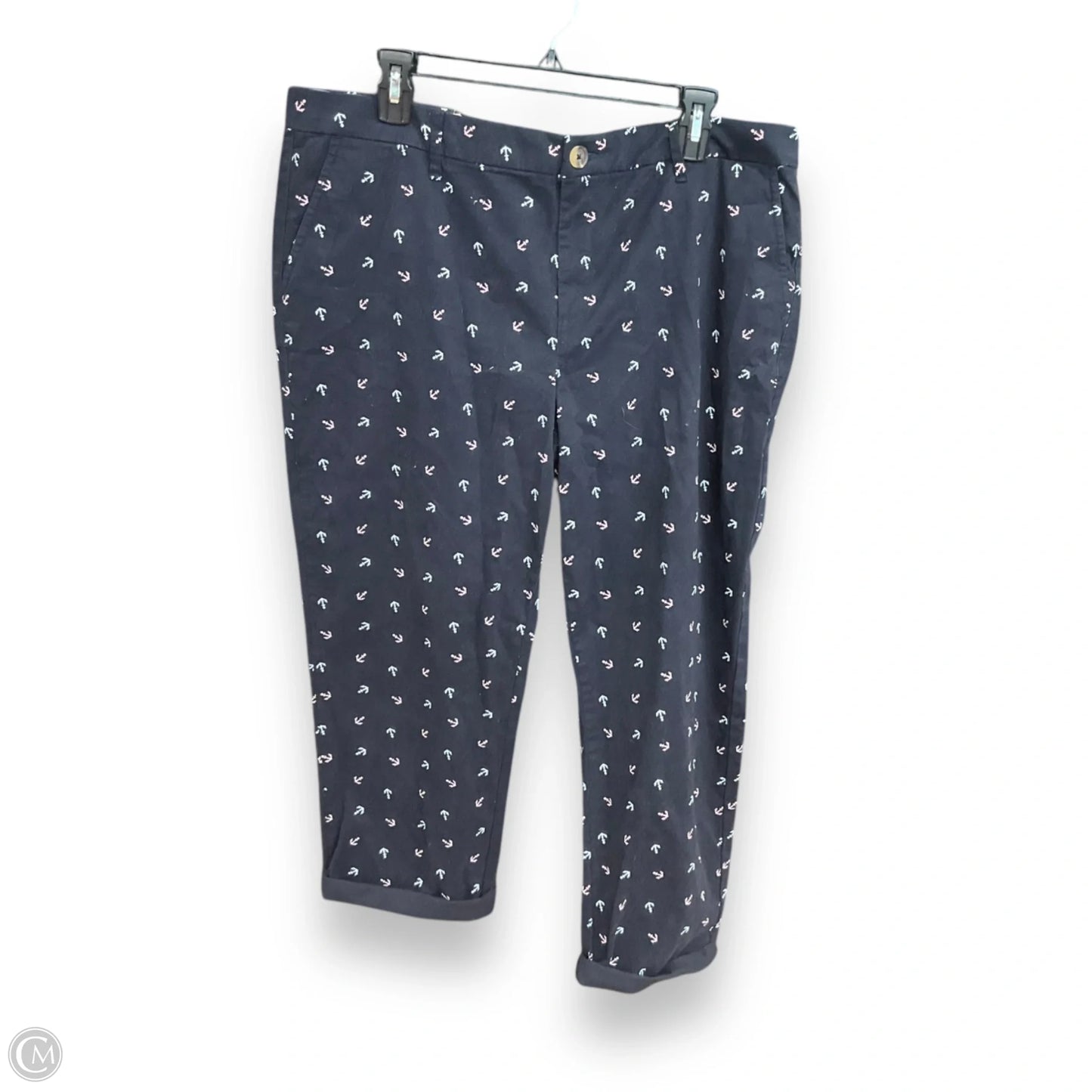 Pants Cropped By Tommy Hilfiger In Blue & White, Size: 16