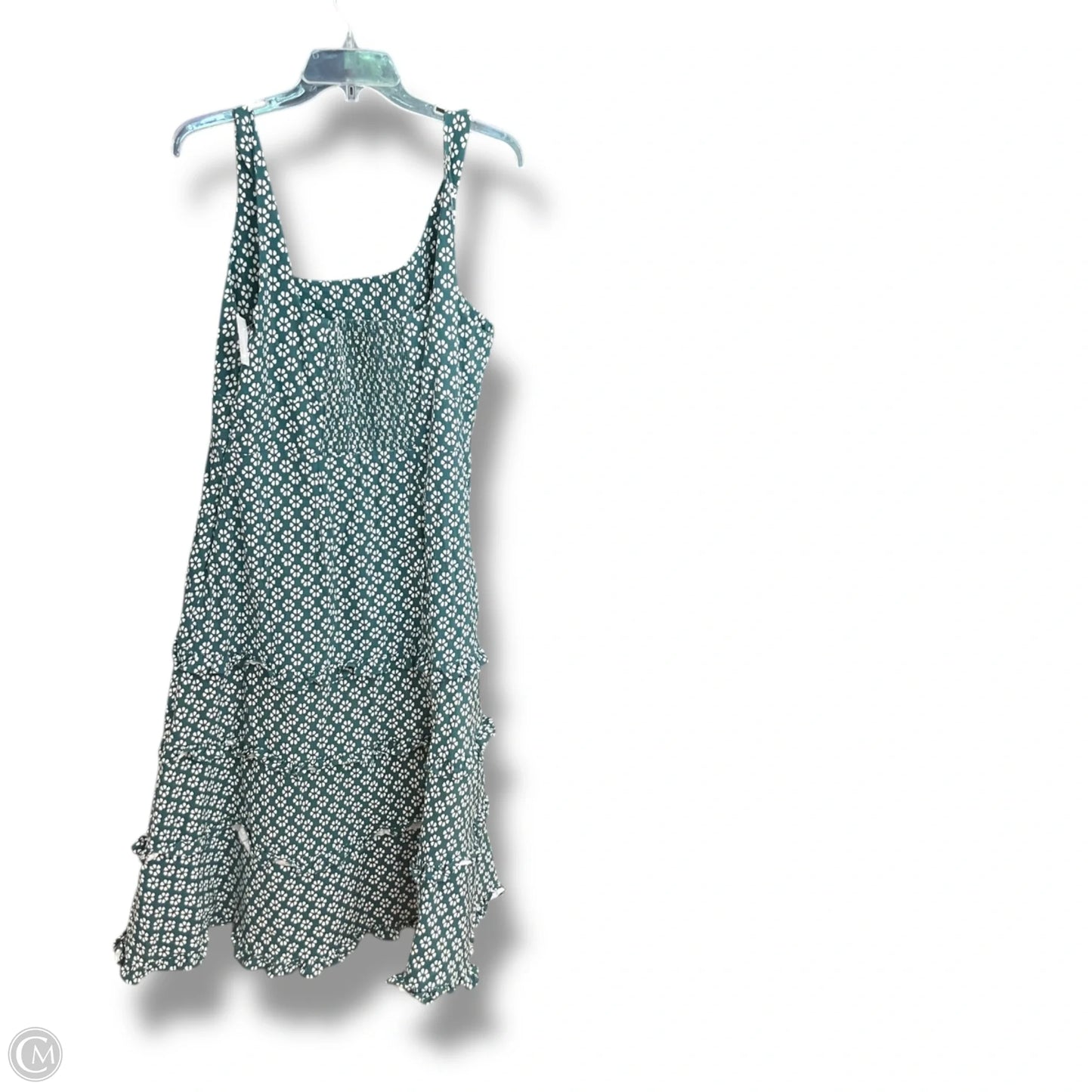 Dress Casual Midi By Anthropologie In Green & White, Size: Xl