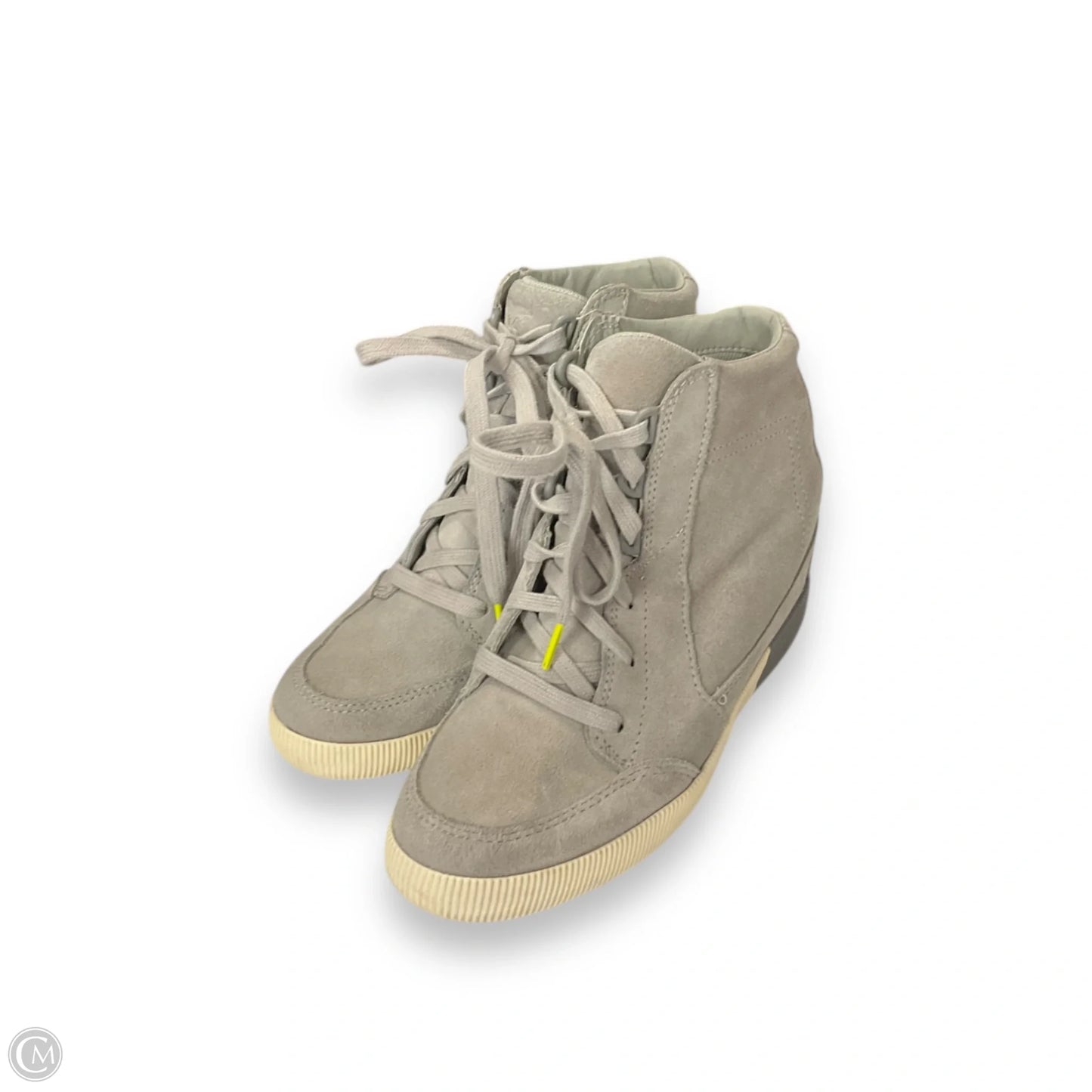 Shoes Heels Wedge By Sorel In Grey, Size: 7