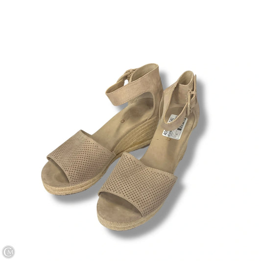 Sandals Heels Wedge By Unisa In Beige, Size: 10