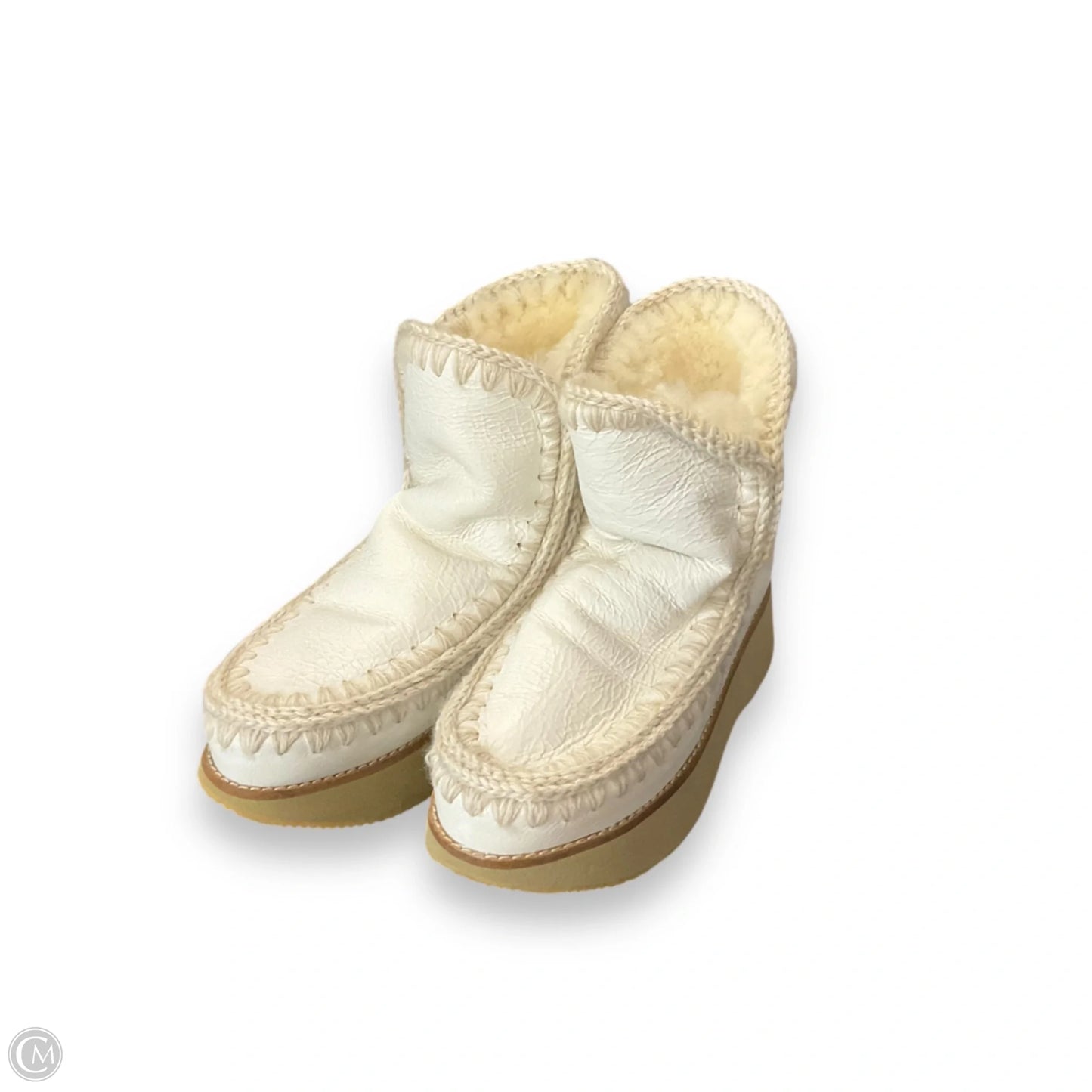 Boots Ankle Flats By Mou In White, Size: 7.5
