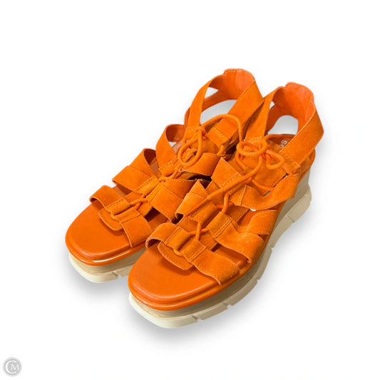 Sandals Heels Wedge By Sorel In Orange, Size: 9.5