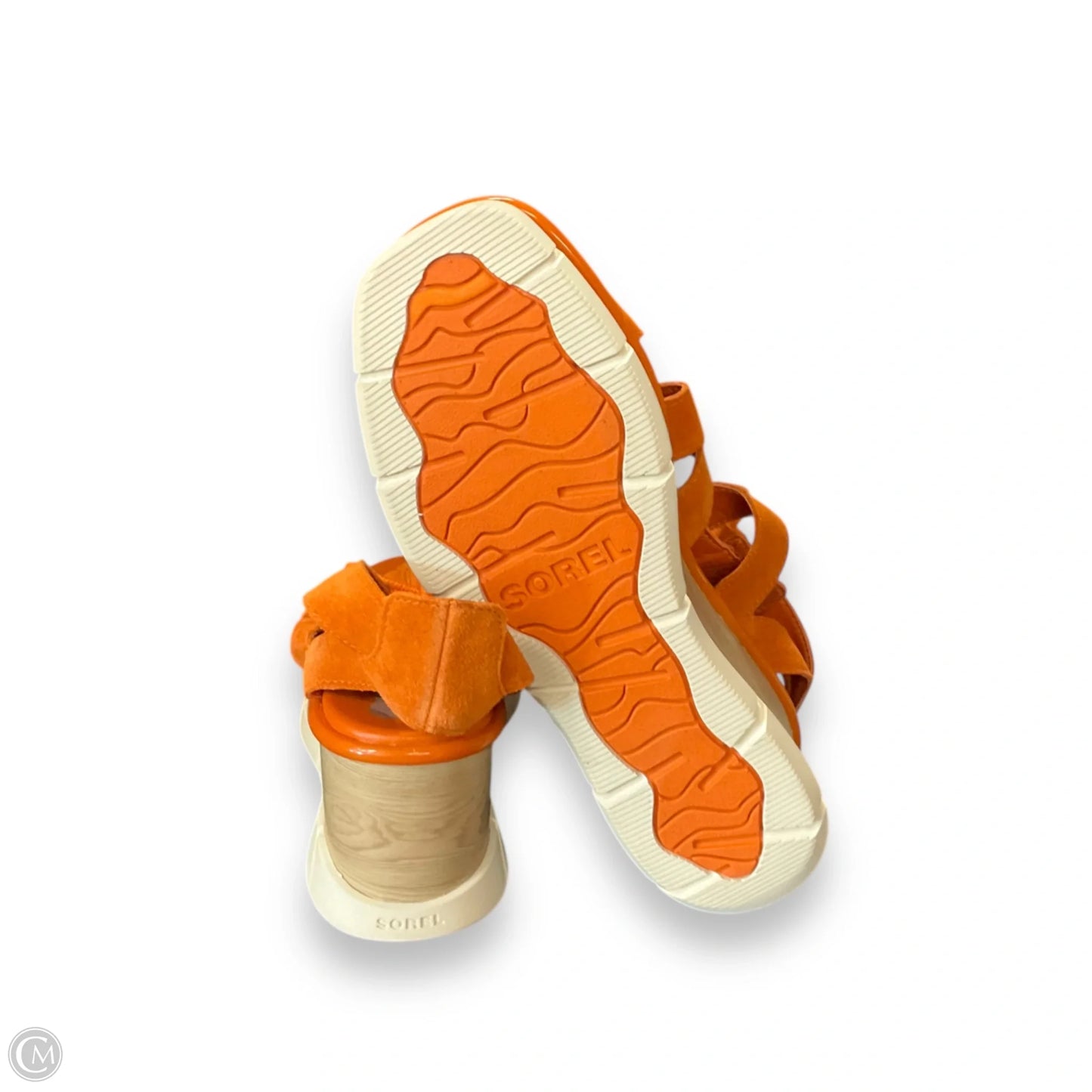 Sandals Heels Wedge By Sorel In Orange, Size: 9.5