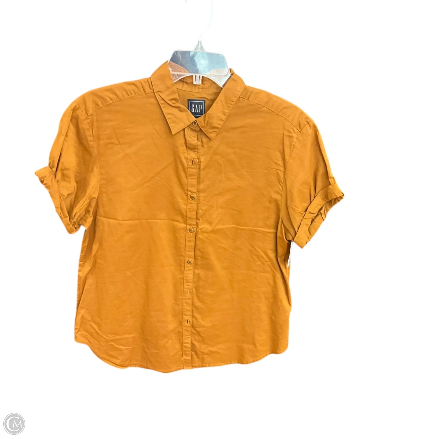 Blouse Short Sleeve By Gap In Brown, Size: Xs