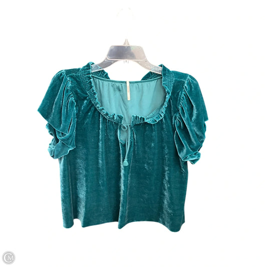 Top Short Sleeve By Anthropologie In Teal, Size: S