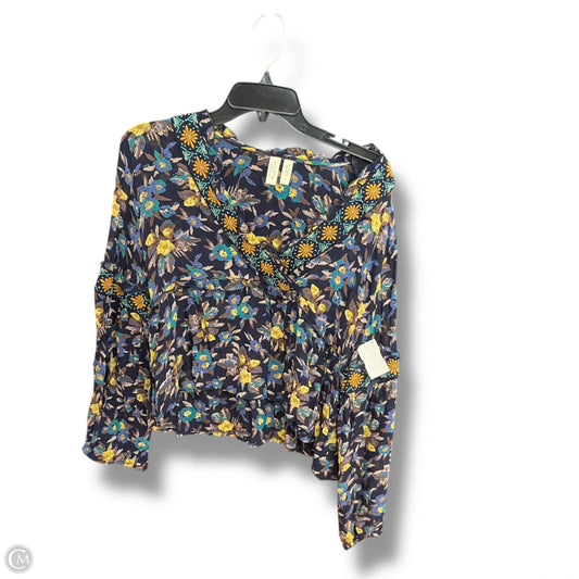 Top 3/4 Sleeve By Anthropologie In Floral Print, Size: M