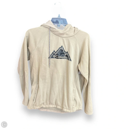Athletic Top Long Sleeve Hoodie By Columbia In Beige, Size: M