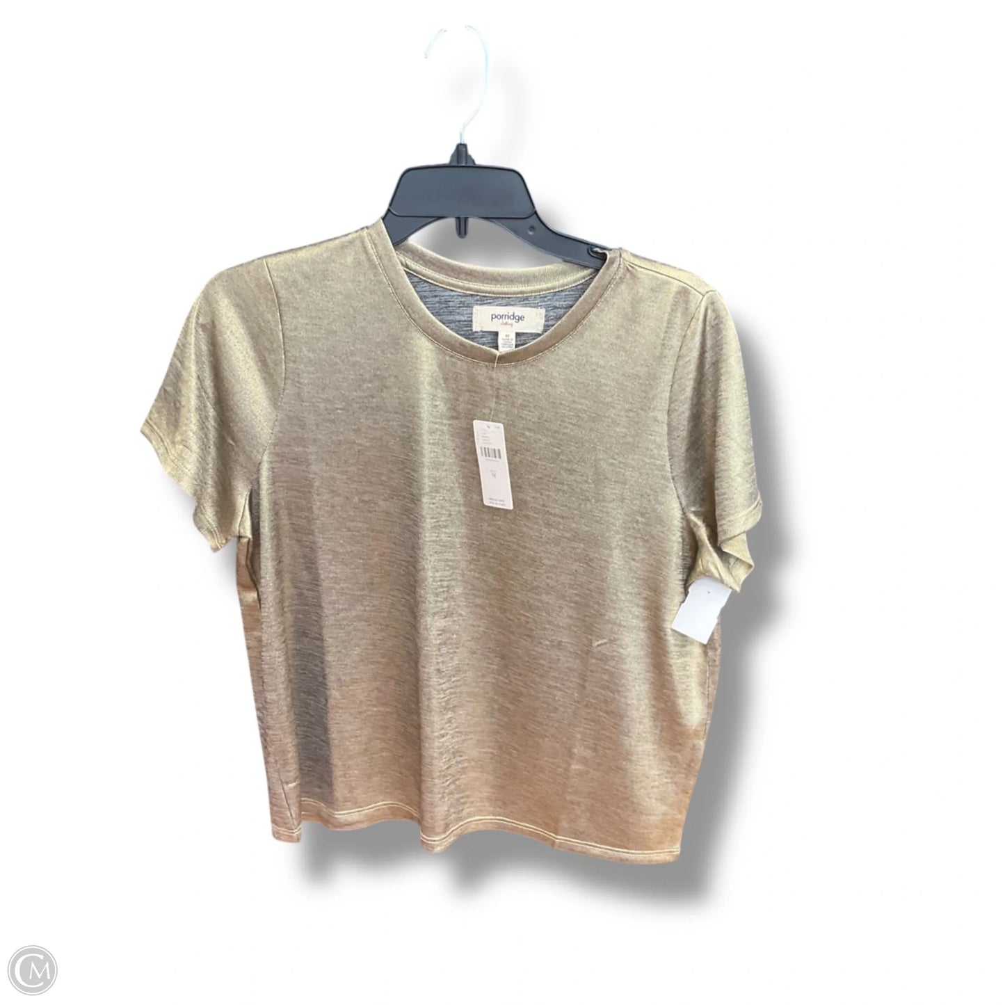 Top Short Sleeve By Porridge In Gold, Size: M