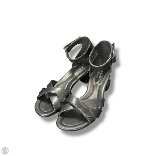 Sandals Heels Block By Clarks In Black, Size: 8