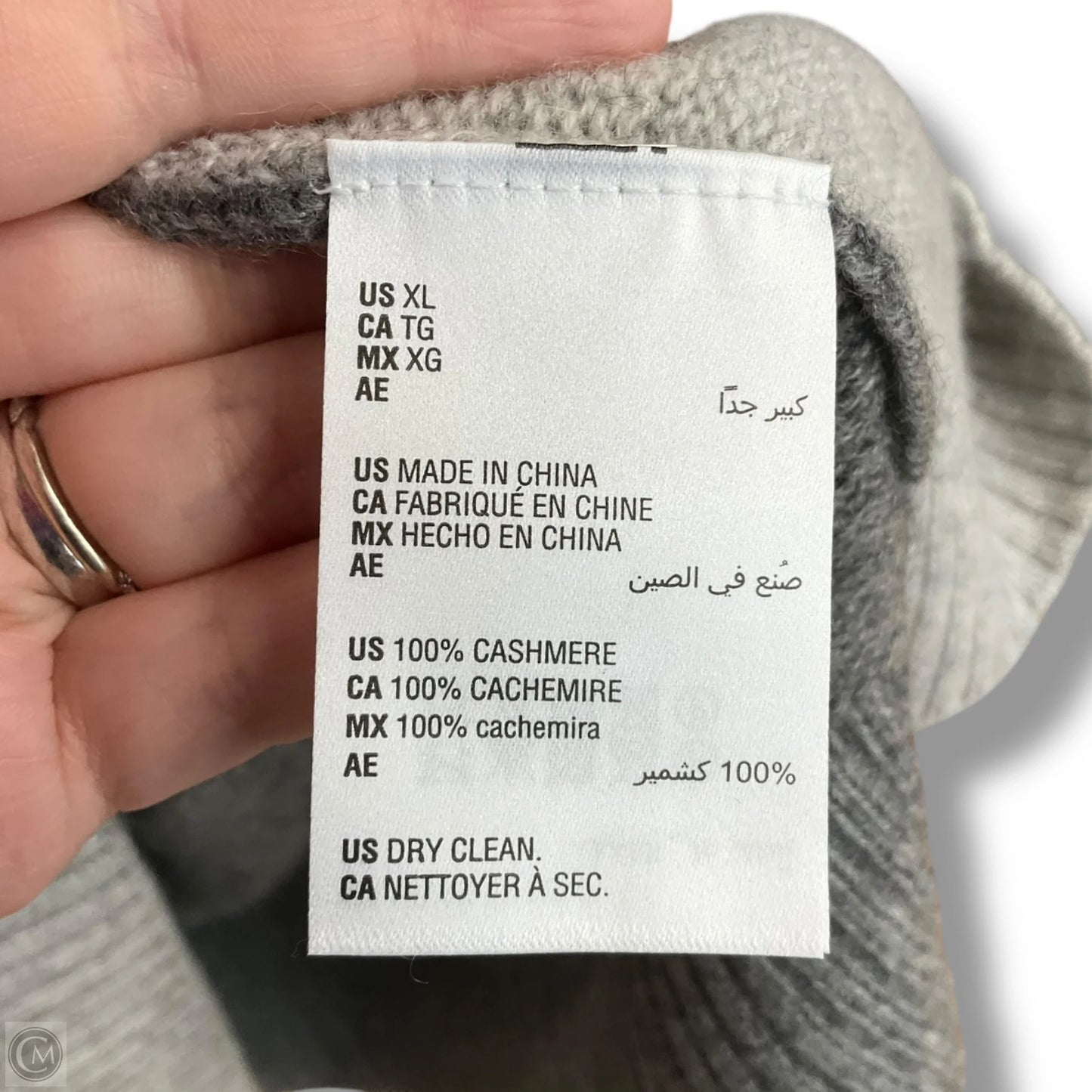 Sweater Cardigan Cashmere By Charter Club In Grey, Size: Xl