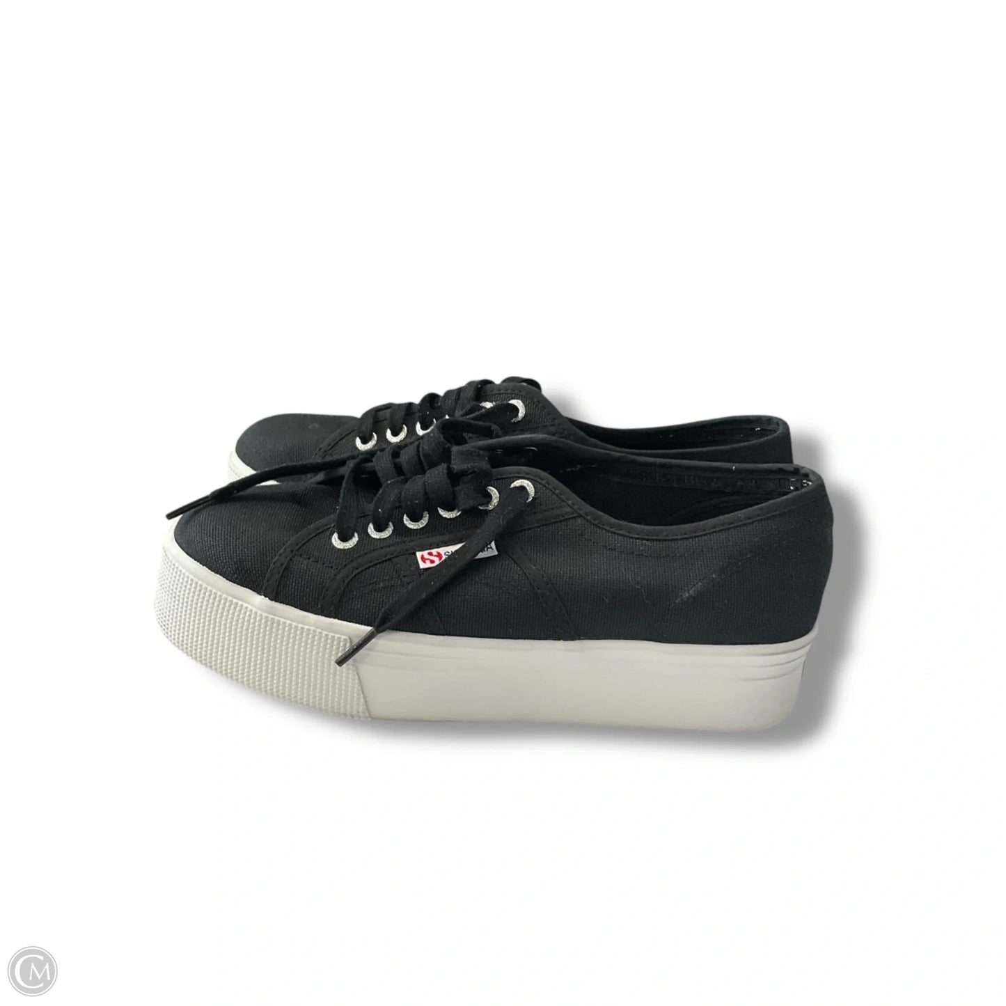 Shoes Sneakers Platform By Superga In Black & White, Size: 7.5