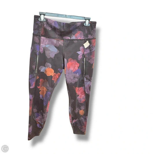 Athletic Leggings By Athleta In Floral Print, Size: L