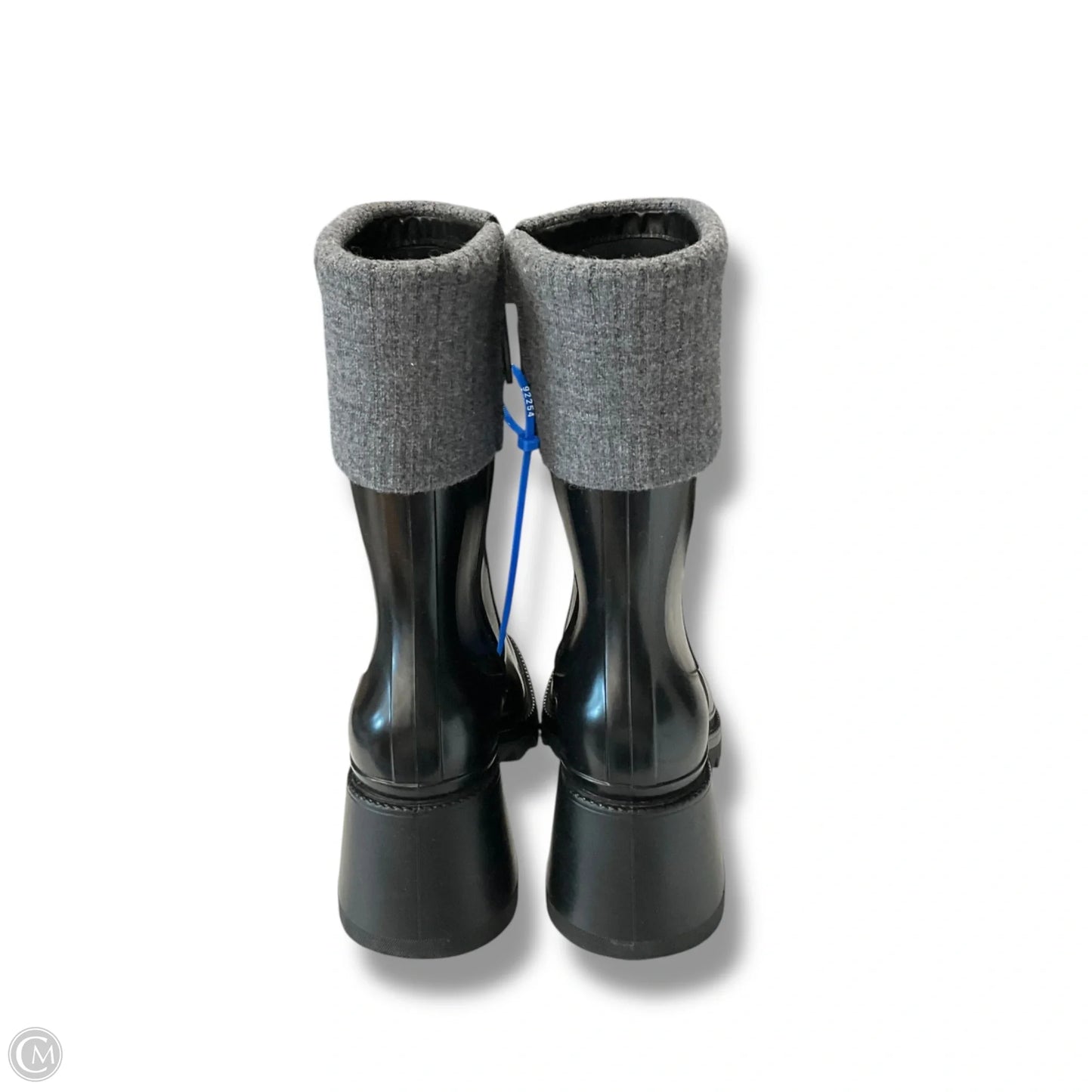 Boots Luxury Designer By Chloe In Black & Grey, Size: 6.5