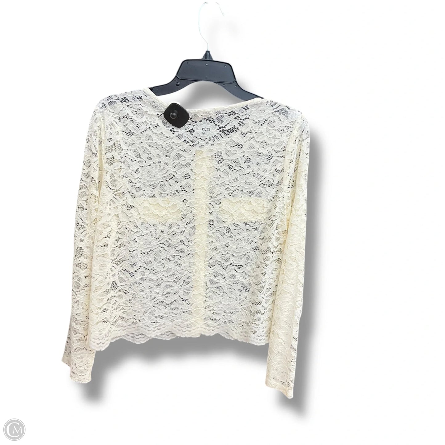 Blouse Long Sleeve By Loft In Cream, Size: L