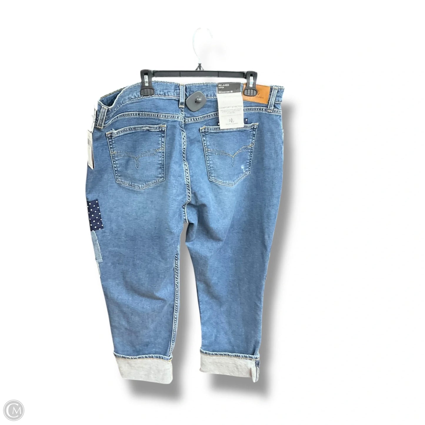 Jeans Cropped By Ralph Lauren In Blue Denim, Size: 18