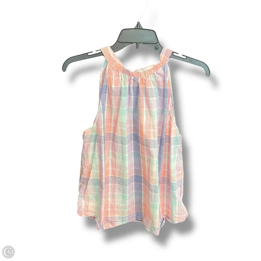 Top Sleeveless By J. Crew In Plaid Pattern, Size: M