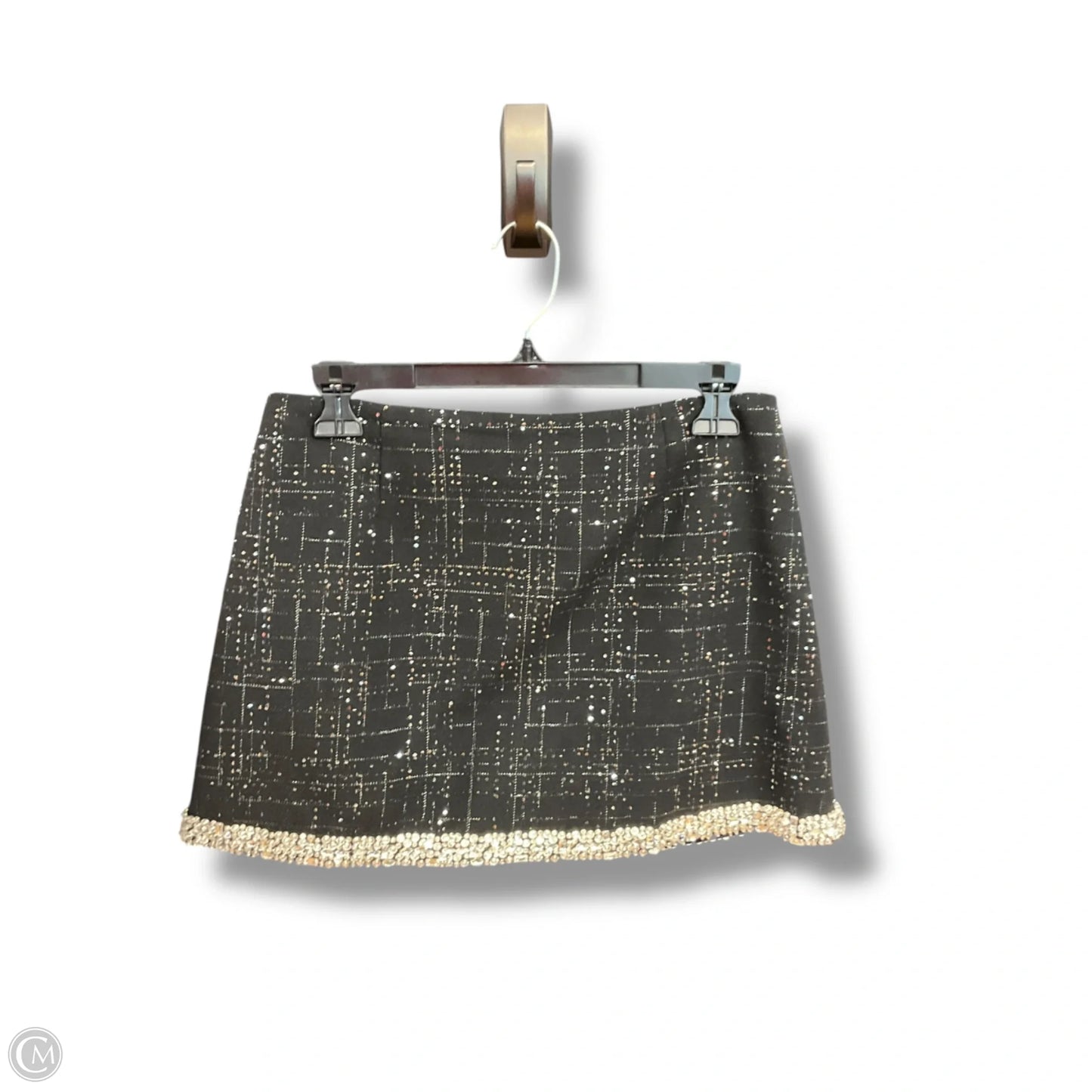 Skort By Maje In Black & Silver, Size: 8