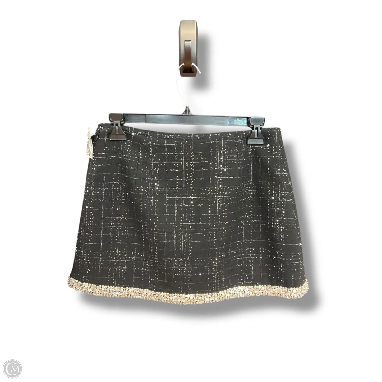 Skort By Maje In Black & Silver, Size: 8