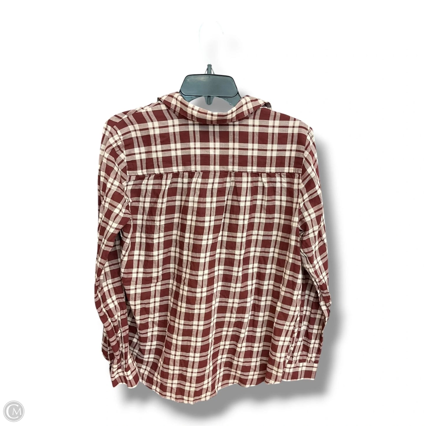 Top Long Sleeve By Madewell In Plaid Pattern, Size: M