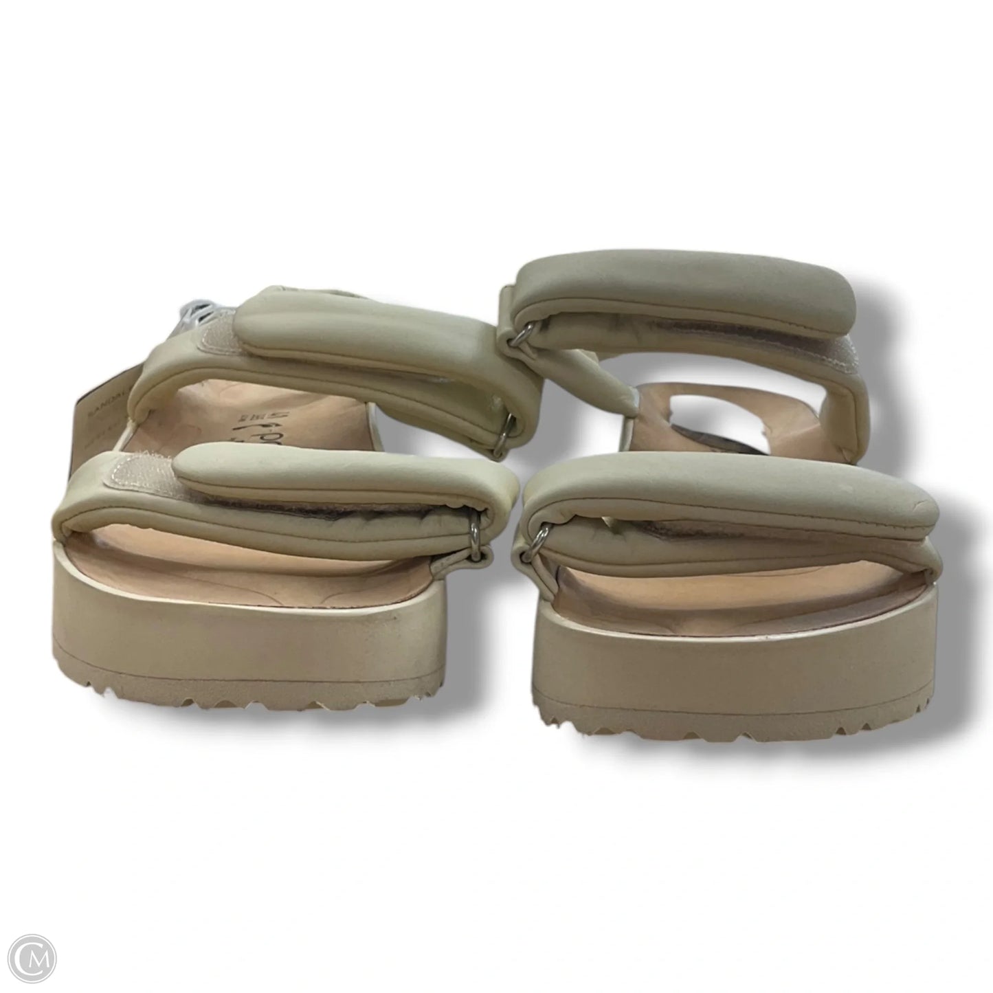 Sandals Heels Platform By Birkenstock In Beige, Size: 10