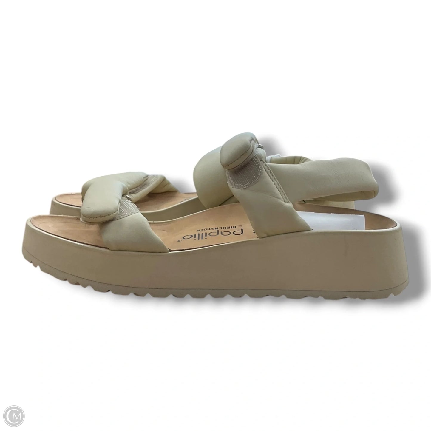 Sandals Heels Platform By Birkenstock In Beige, Size: 10