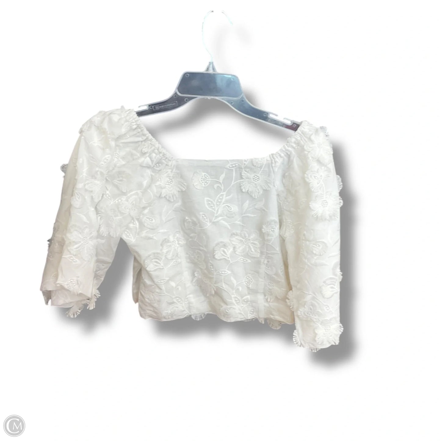 Top Short Sleeve By Ann Taylor In White, Size: S