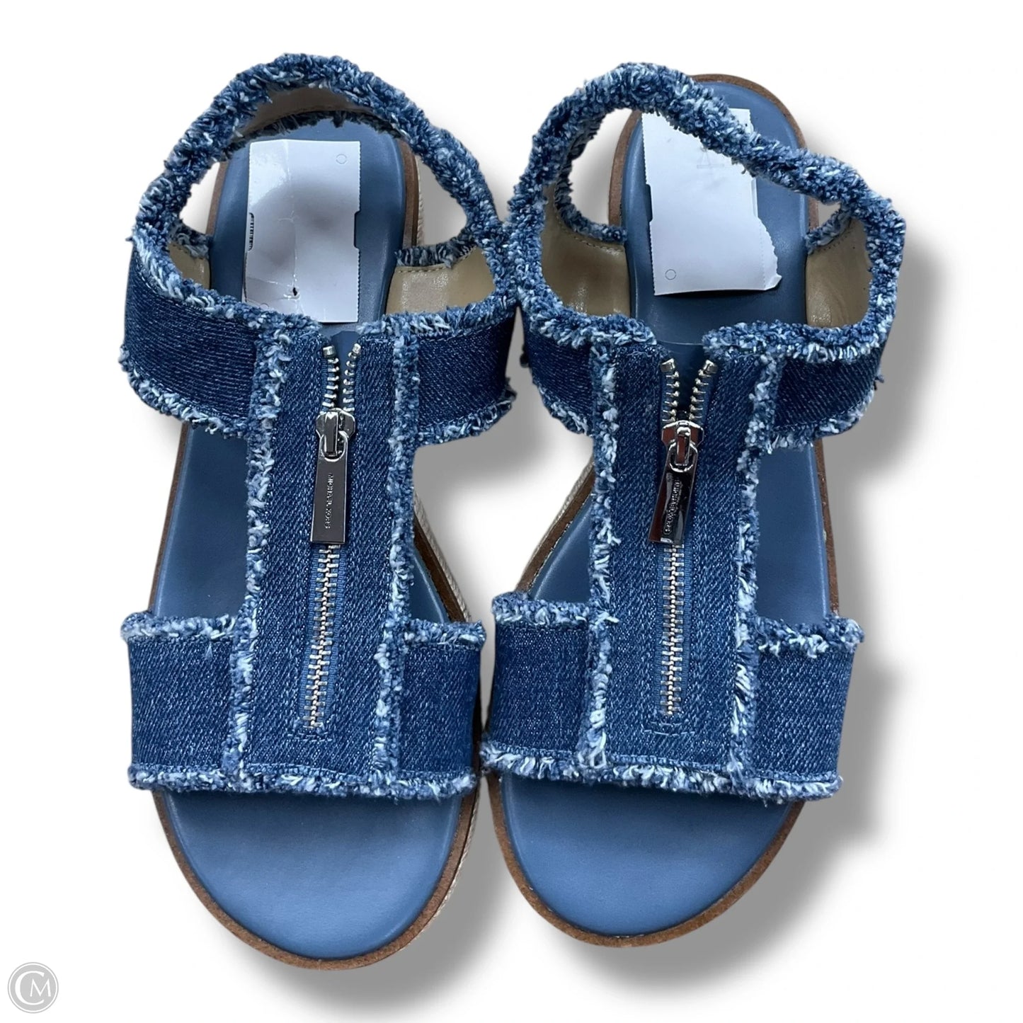 Sandals Heels Platform By Michael By Michael Kors In Blue Denim, Size: 8.5