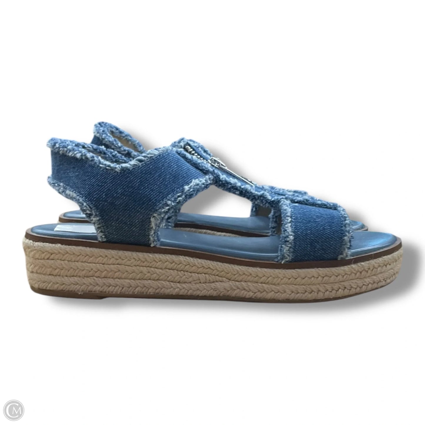 Sandals Heels Platform By Michael By Michael Kors In Blue Denim, Size: 8.5