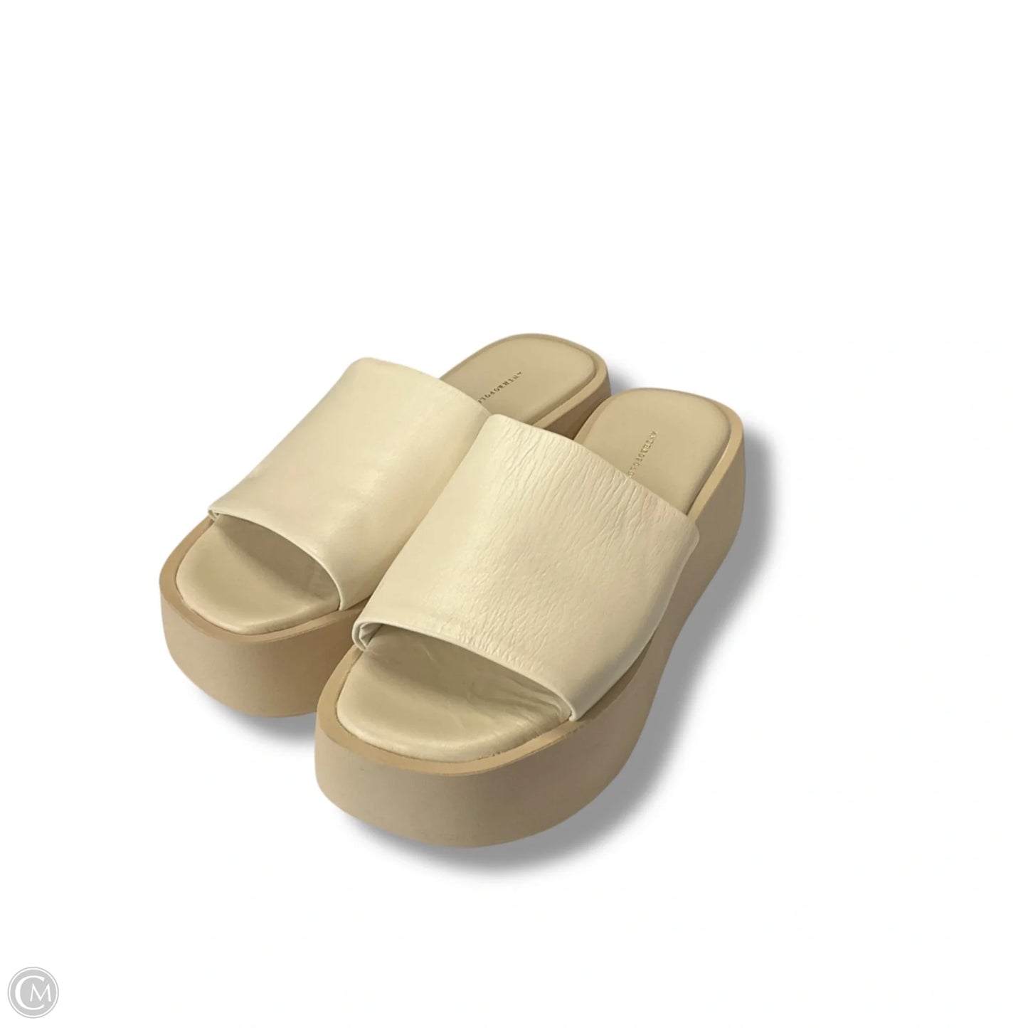 Sandals Heels Platform By Anthropologie In Cream, Size: 6.5