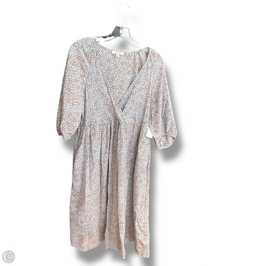 Dress Casual Midi By Madewell In Blue & Brown, Size: M