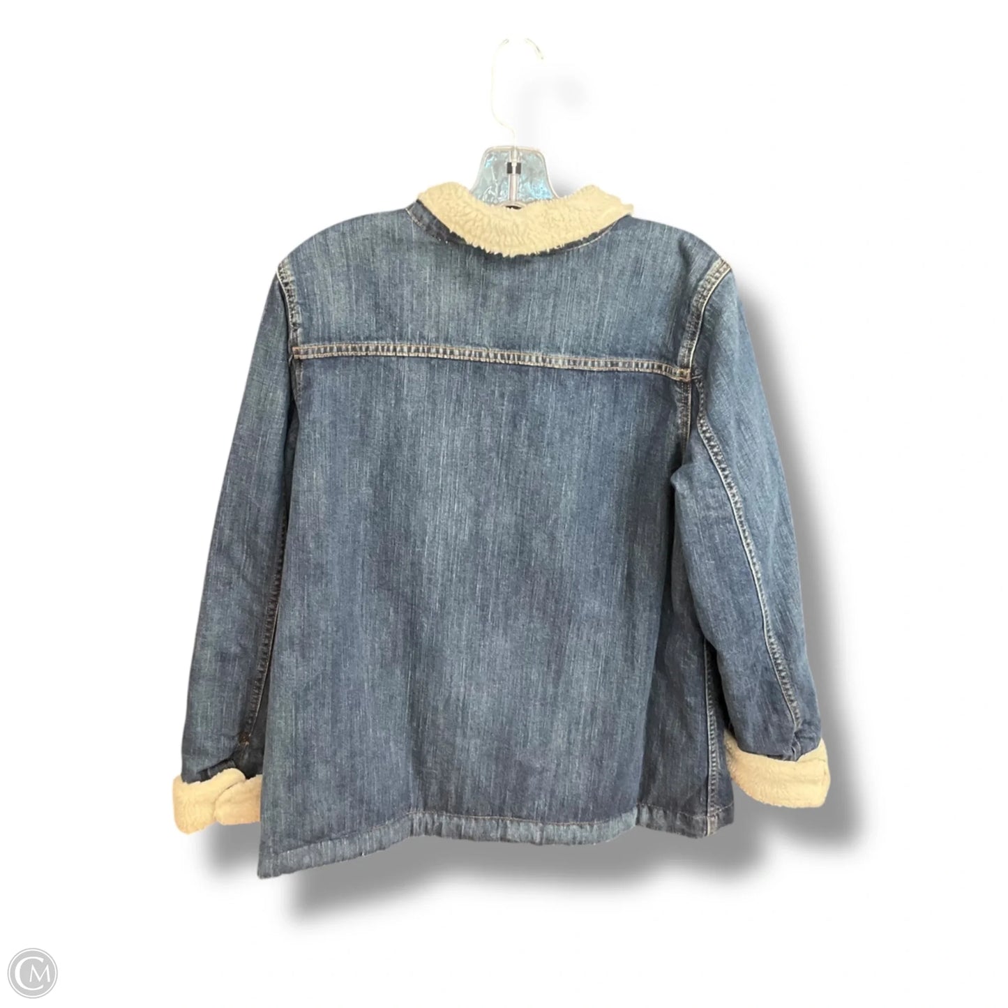 Coat Faux Fur & Sherpa By L.l. Bean In Blue Denim, Size: M
