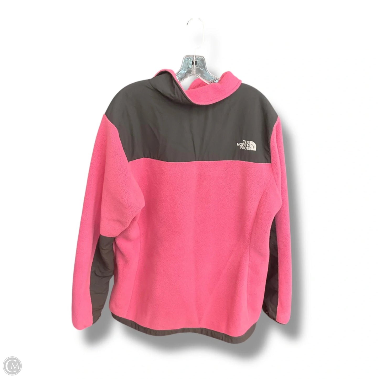 Athletic Top Long Sleeve Collar By The North Face In Grey & Pink, Size: Xxl