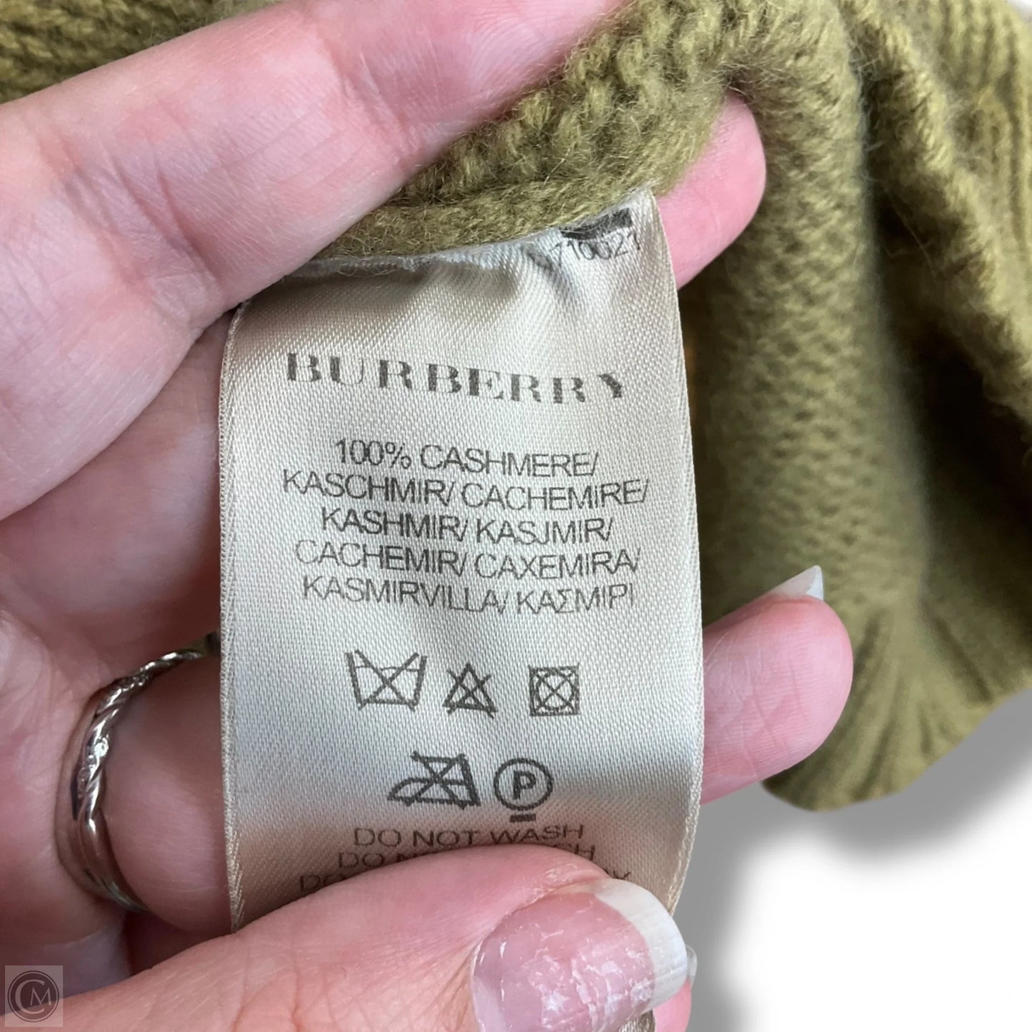 Sweater Luxury Designer By Burberry In Green, Size: M