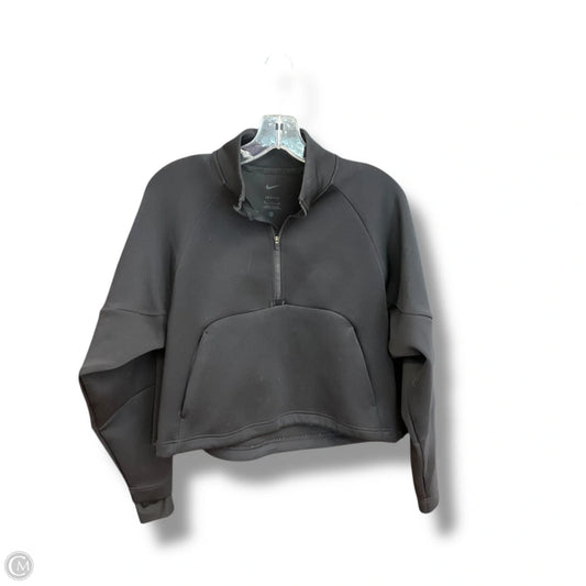 Athletic Top Long Sleeve Collar By Nike Apparel In Black, Size: S