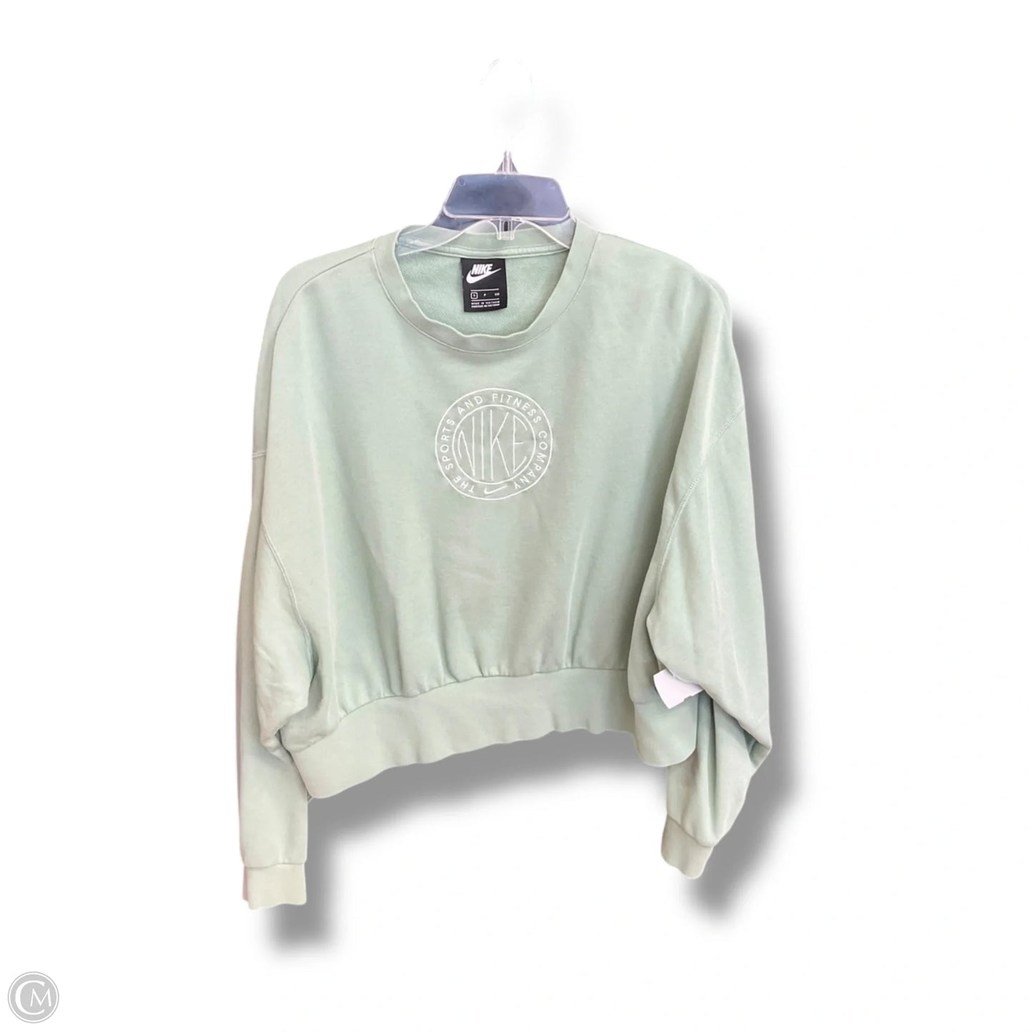 Athletic Top Long Sleeve Crewneck By Nike Apparel In Green, Size: S