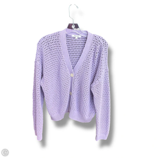 Sweater Cardigan By Madewell In Purple, Size: L