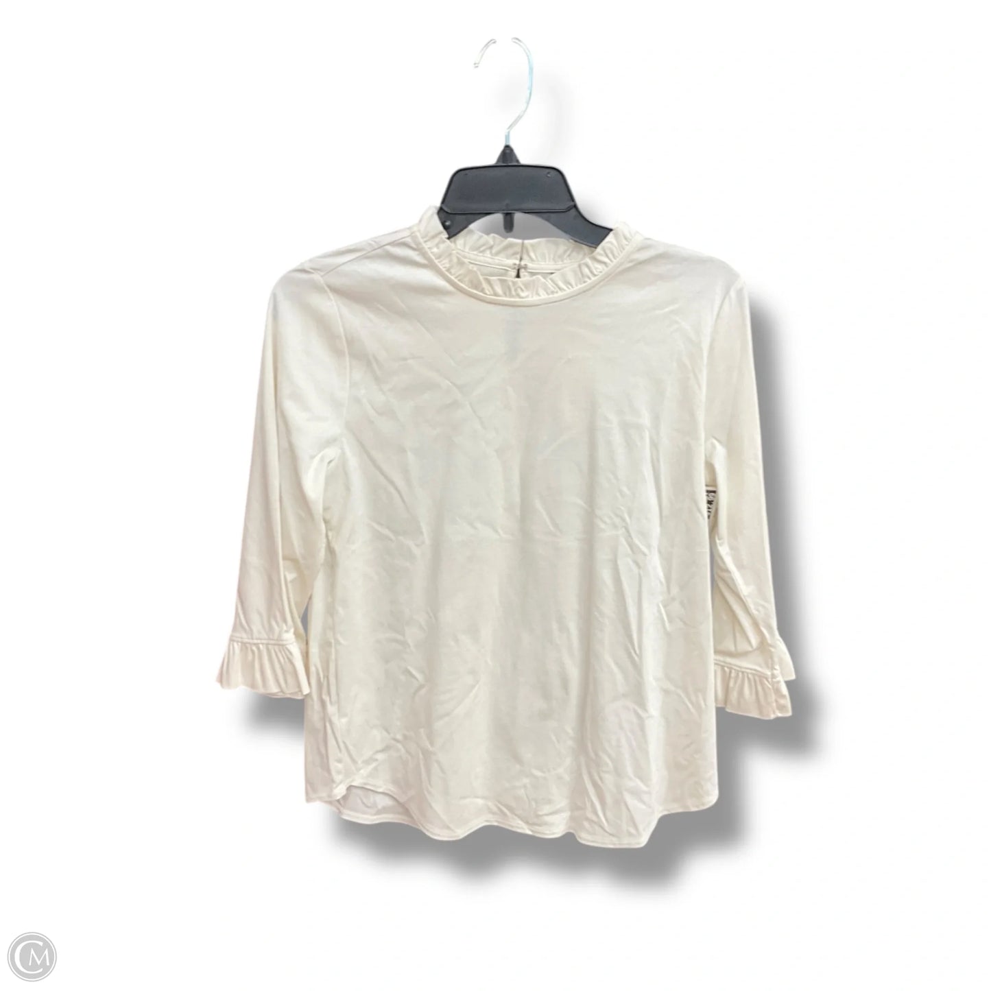 Top Short Sleeve By Ann Taylor In Cream, Size: S