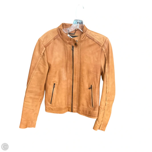 Jacket Leather By Wilsons Leather In Tan, Size: S