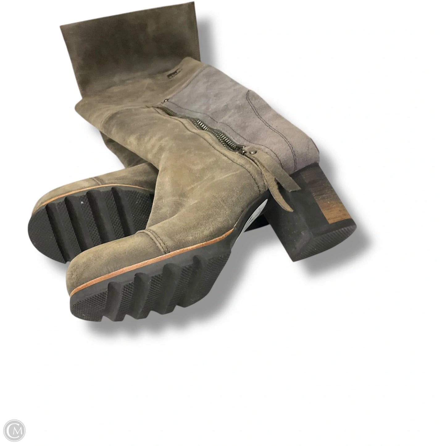 Boots Knee Heels By Sorel In Grey, Size: 8