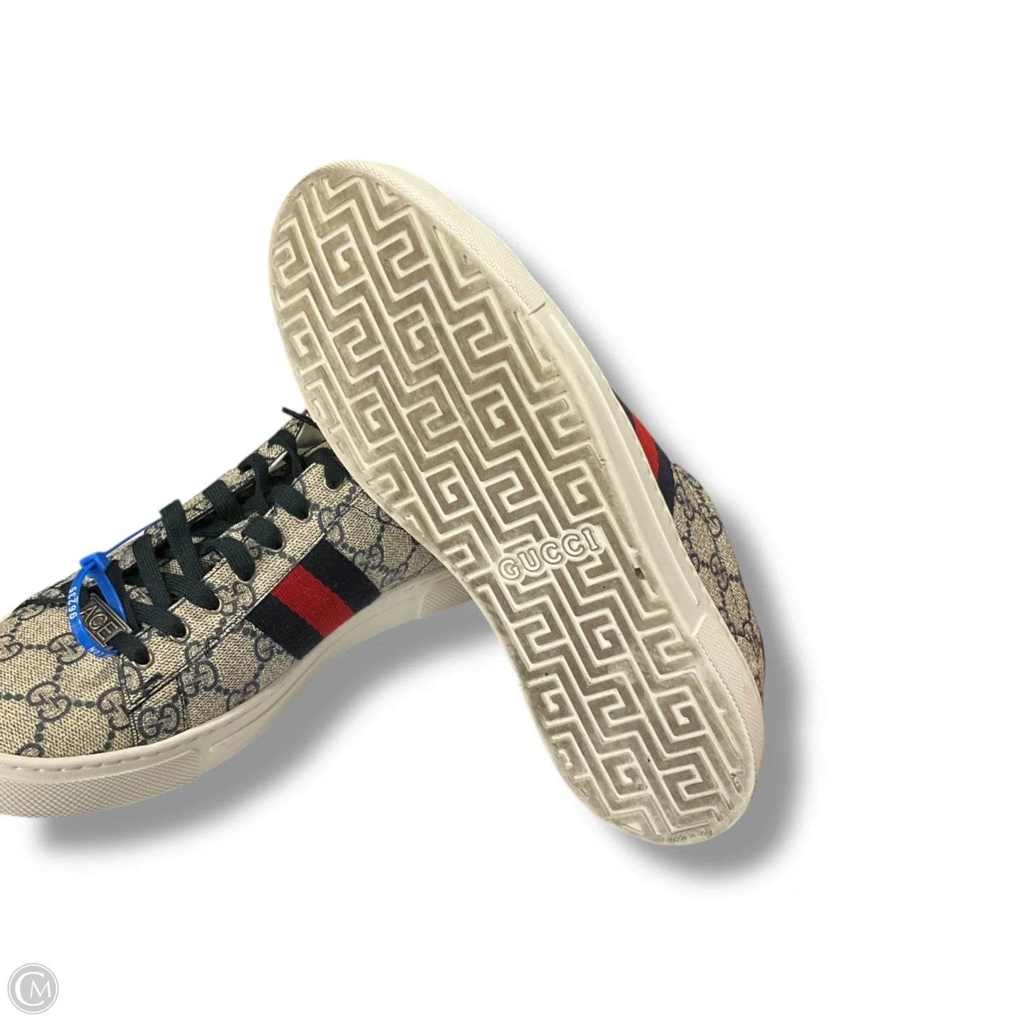 Shoes Luxury Designer By Gucci In Blue & Red, Size: 8.5