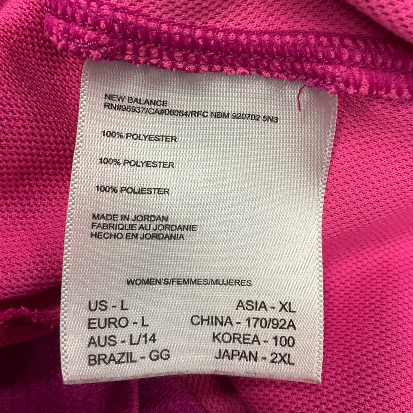 Athletic Jacket By New Balance In Pink, Size: L