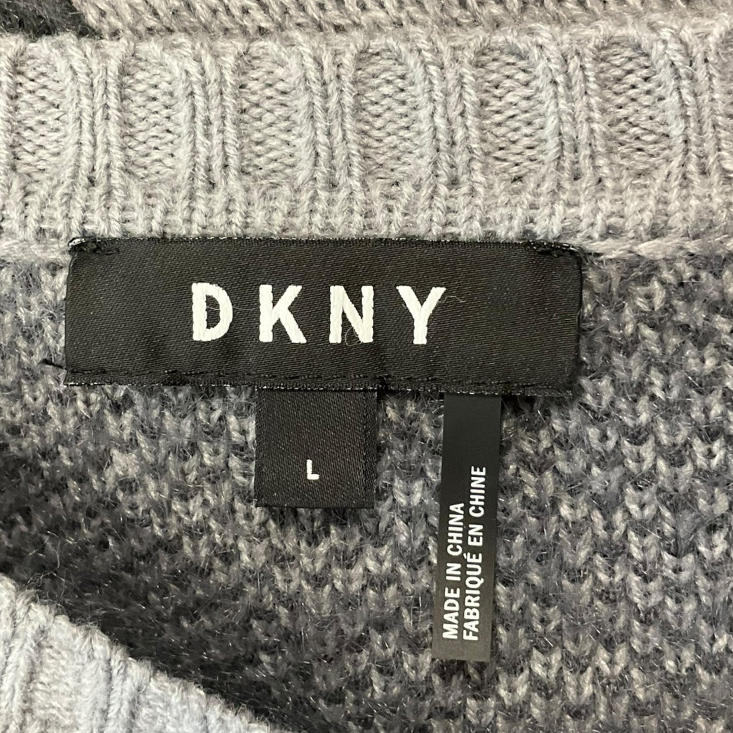 Sweater By Dkny In Checkered Pattern, Size: L