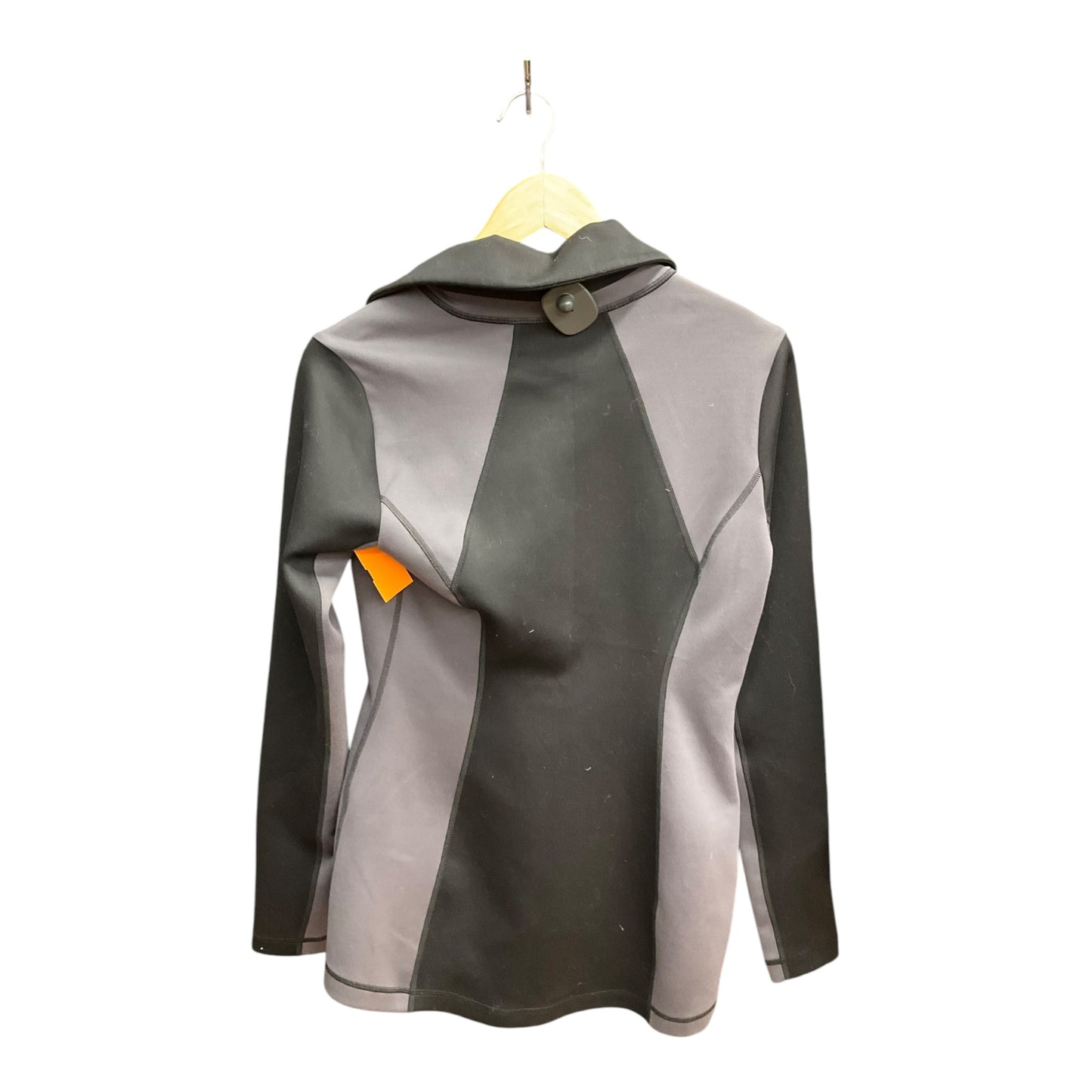 Athletic Jacket By Cabi In Black & Grey, Size: S