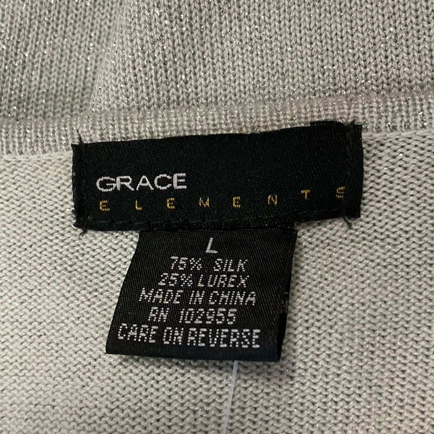 Top Long Sleeve By Grace Elements In Green, Size: L